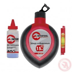 Шнур отбивочный с корректором и шнуровым уровнем в комплекте Intertool MT-2505 Шнур отбивочный с корректором и шнуровым уровнем в комплекте Intertool MT-2505