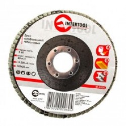 Диск шлифовальный лепестковый 125*22 мм Intertool K60 BT-0206 Диск шлифовальный лепестковый 125*22 мм Intertool K60 BT-0206