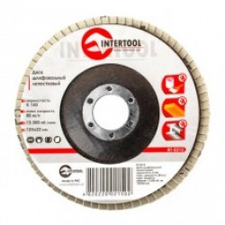 Диск шлифовальный лепестковый 125*22мм Intertool K150 BT-0215 Диск шлифовальный лепестковый 125*22мм Intertool K150 BT-0215
