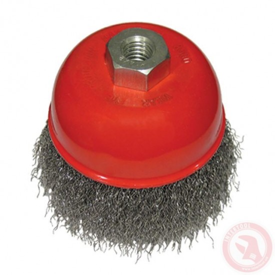 Щетка чашечная 125мм,для УШМ М14 (витая проволока) Intertool BT-1125