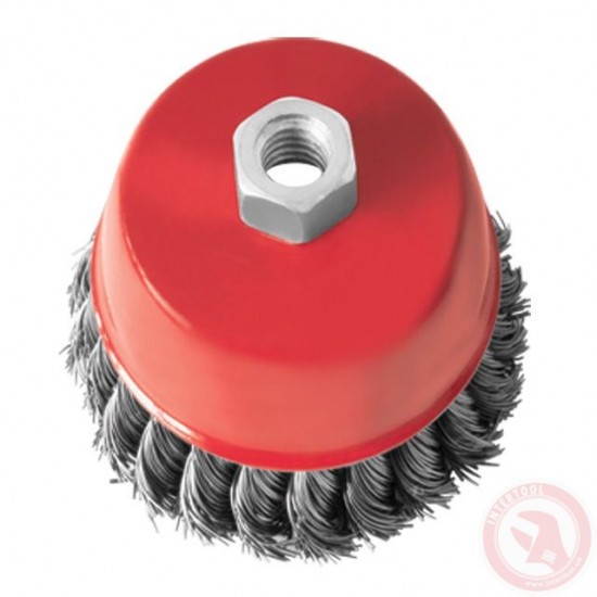 Щетка чашечная 125мм,для УШМ М14 (пучки витой проволоки) Intertool BT-2125