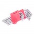 Набор Г-образных ключей TORX с отверстием 9 шт T10-T50 Intertool HT-0604