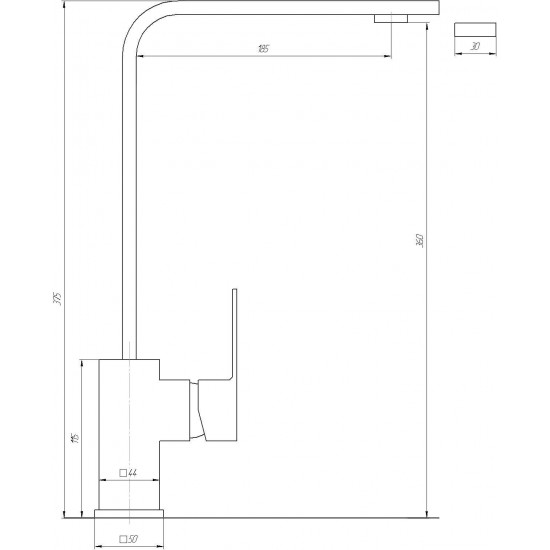 Смеситель для кухни нержавейка Globus Lux SHK-203S-M