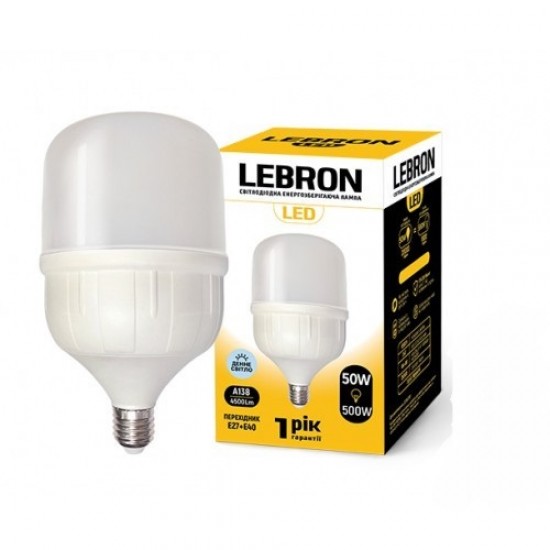 Лампа светодиодная 50W E-27-E-40 Lebron L-A138 12-13-15 (11-18-27)