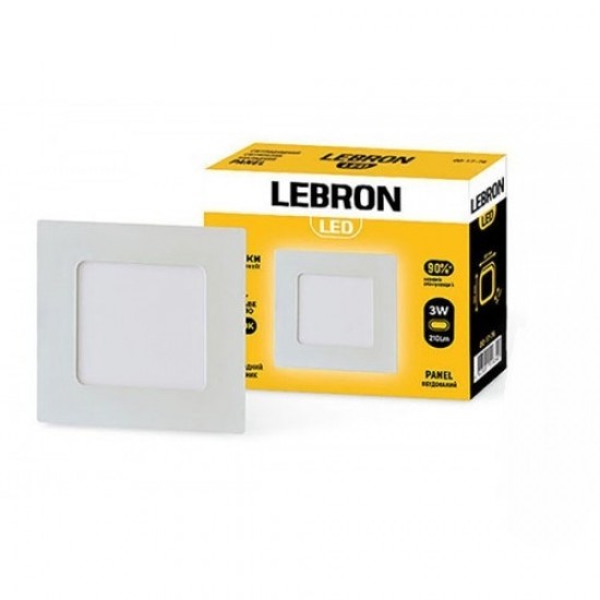 LED-панель встраиваемая квадратная LEBRON 3W 13-15-04