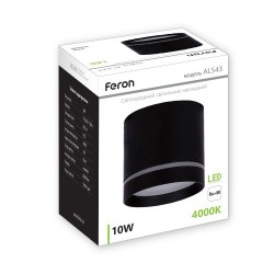 Накладной светильник светодиодный круглый Feron AL543 10W черный 6324 Накладной светильник светодиодный круглый Feron AL543 10W черный 6324