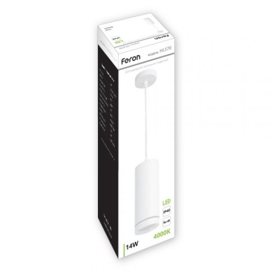 Светильник светодиодный накладной подвесной Feron HL570 14W IP40 белый 6392 Светильник светодиодный накладной подвесной Feron HL570 14W IP40 белый 6392