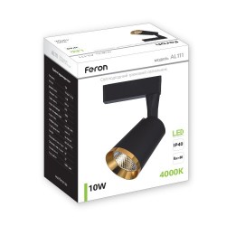 Светодиодный светильник Feron для трековой системы AL111 10W черный-золото 6311