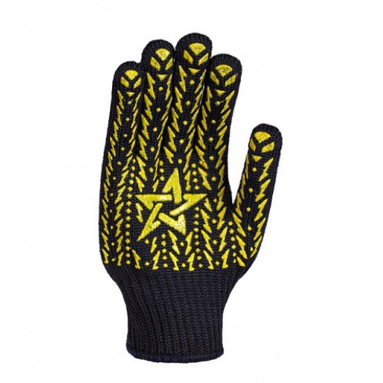 Перчатки Долони с пвх рисунком Звезда черные 562