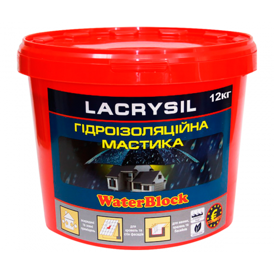 Мастика гидроизоляционная акриловая супрэластичная ЛАКРИСИЛ 6 кг