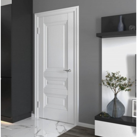 Двери Имидж (Элегант) Premium со стеклом сатин и молдингом и рисунком Р2 Белый матовый