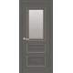 Двери Статус (Элегант) Premium со стеклом сатин и молдингом и рисунком Р2 Антрацит