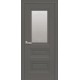 Двери Статус (Элегант) Premium со стеклом сатин и рисунком Р2 Антрацит