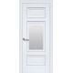 Двери Шарм (Элегант) Premium со стеклом сатин и молдингом и рисунком Р2 Белый матовый