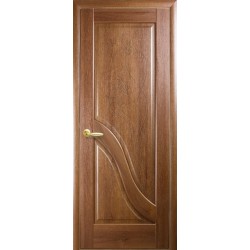 Двери Амата (Маэстра) ПВХ DeLuxe Глухое с гравировкой Золотая ольха
