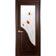 Двери Амата (Маэстра) ПВХ DeLuxe со стеклом сатин и рисунком Р1 Каштан