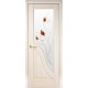 Двери Амата (Маэстра) ПВХ DeLuxe со стеклом сатин и рисунком Р1 Ясень new