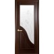 Двери Амата (Маэстра) ПВХ DeLuxe со стеклом сатин и рисунком Р2 Каштан