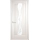 Двери Волна (Маэстра) ПВХ DeLuxe со стеклом сатин и рисунком Р2 Ясень new