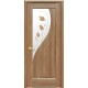 Двери Прима (Маэстра) ПВХ DeLuxe со стеклом сатин и рисунком Р1 Золотая ольха