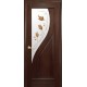 Двери Прима (Маэстра) ПВХ DeLuxe со стеклом сатин и рисунком Р1 Каштан