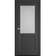 Двери Эпика (Маэстра) Premium со стеклом сатин и рисунком Р2 Антрацит