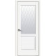 Двери Эпика (Маэстра) Premium со стеклом сатин и рисунком Р2 Белый матовый
