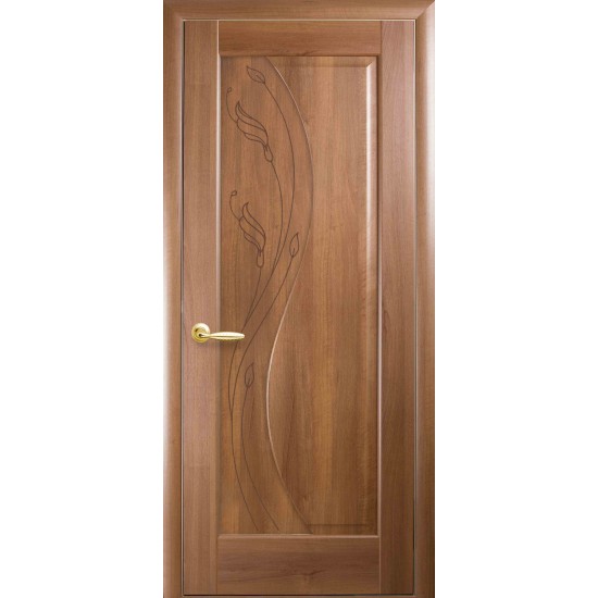 Двери Эскада (Маэстра) ПВХ DeLuxe Глухое с гравировкой Золотая ольха