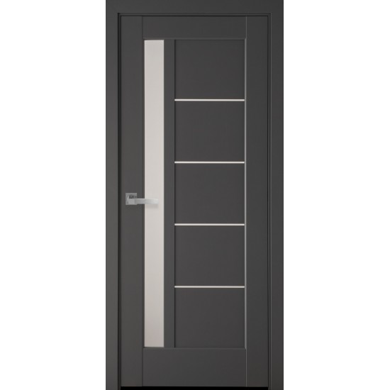 Дверь Грета (Ностра) Premium со стеклом сатин Антрацит