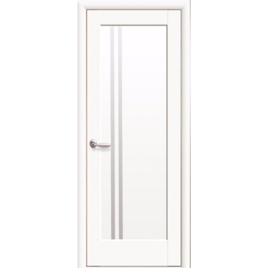 Дверь Делла (Ностра) Premium со стеклом сатин Белый матовый