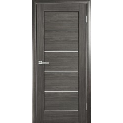 Дверь Мира (Ностра) ПВХ DeLuxe со стеклом сатин Grey