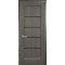 Дверь Мира (Ностра) ПВХ DeLuxe с черным стеклом Grey