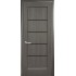 Дверь Мира (Ностра) ПВХ DeLuxe с черным стеклом Grey