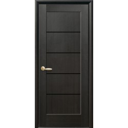 Дверь Мира (Ностра) ПВХ DeLuxe с черным стеклом Венге new