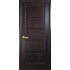 Дверь Мира (Ностра) ПВХ DeLuxe с черным стеклом Каштан