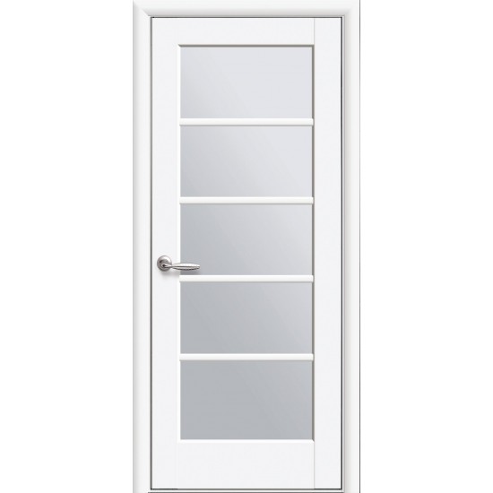 Дверь Муза (Ностра) Premium со стеклом сатин Белый матовый