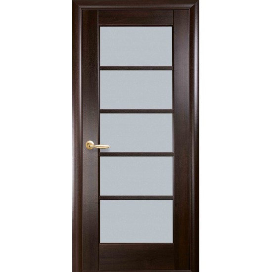 Дверь Муза (Ностра) ПВХ DeLuxe со стеклом сатин Каштан