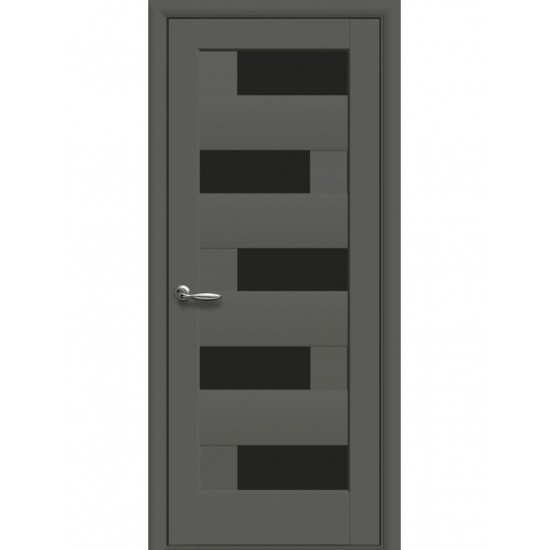 Дверь Пиана (Ностра) Premium с черным стеклом Антрацит