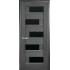Дверь Пиана (Ностра) ПВХ DeLuxe с черным стеклом Grey