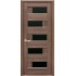 Дверь Пиана (Ностра) ПВХ DeLuxe с черным стеклом Золотая ольха