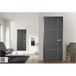 Дверь Ника (Plus) ПВХ DeLuxe Глухое с гравировкой Grey