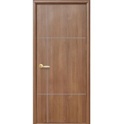 Дверь Ника (Plus) ПВХ DeLuxe Глухое с гравировкой Золотая ольха