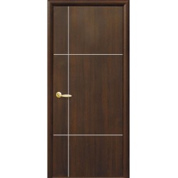 Дверь Ника (Plus) ПВХ DeLuxe Глухое с гравировкой Каштан