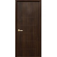 Дверь Рина (Plus) ПВХ DeLuxe Глухое с гравировкой Каштан