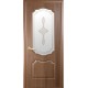 Дверь ВЕНЗЕЛЬ (Фортис) ПВХ DeLuxe со стеклом сатин и рисунком Р1 ЗОЛОТАЯ ОЛЬХА (под заказ)