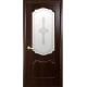 Дверь ВЕНЗЕЛЬ (Фортис) ПВХ DeLuxe со стеклом сатин и рисунком Р1 КАШТАН (под заказ)