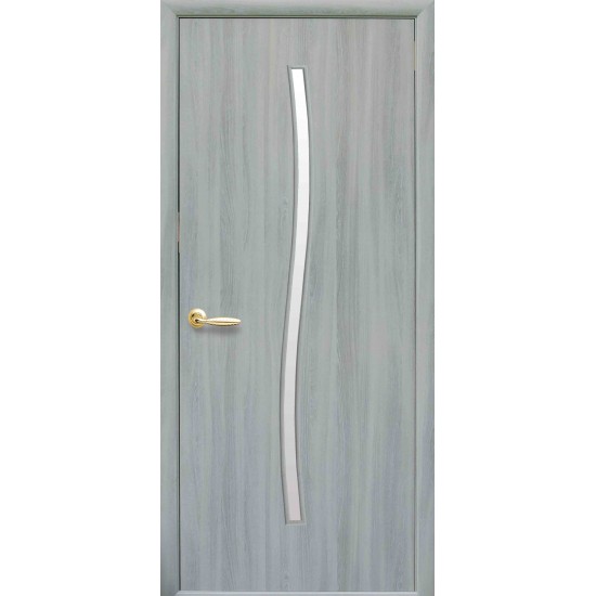 Дверь Гармония (Модерн) Экошпон со стеклом сатин Ясень патина