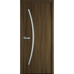 Дверь Дива (Модерн) Экошпон со стеклом сатин Ольха 3D