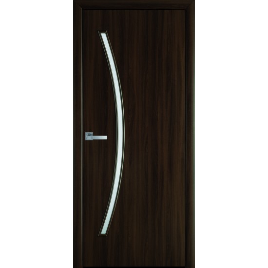 Дверь Дива (Модерн) Экошпон со стеклом сатин Орех 3D