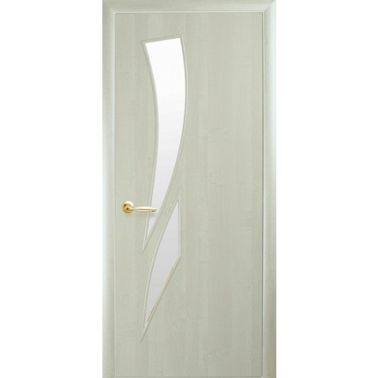 Дверь Камея (Модерн) Экошпон со стеклом сатин Дуб жемчужный